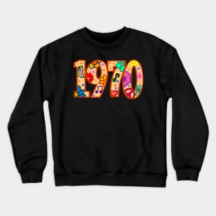 1970 vintage year flower power hippie hippy retro Crewneck Sweatshirt